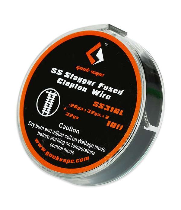 Geekvape SS Stagger Fused Clapton Wire SS316L Wick...